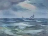 Wacław Zaboklicki, Morze, 1930 r., 1930, pastel, gwasz, papier