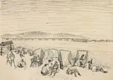 Władysław Brzosko, Plaża w Sopocie, 1951 r.