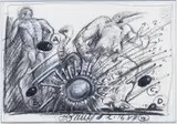 Scena figuralna, 1987 r. by Franciszek Starowieyski, 1987, węgiel, kredka, papier, 28, sold Jan 2016