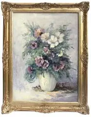 Kwiaty by F. Szekely, olej, płótno, 70, sold Oct 2015