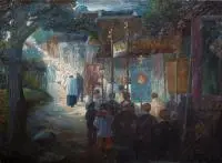 P.H. Wacker, Procesja, olej, płótno