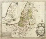 Leonhard Euler, Tab: Geogr: Palestinae ad emendatiora?, Mapa Palestyny, pochodząca z dzieła ?Atlas geographicus omnes orbis terrarium??, Berlin, 1753 r., miedzioryt kolorowany, wym. 33