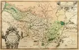 Abraham Ortelius, Picardiae, Belgicae regionis descriptio. Joanne Surhonio auctore., Mapa Pikardii, Antwerpia, 1579 r., miedzioryt kolorowany, wym. 32