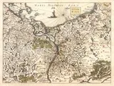 Matthäus Merian, Pomerania, Mapa Pomorza wzorowana na mapie Eilhardusa Lubinusa z 1618 r., zamieszczona w dziele M. Meriana ?Theatrum Europaeum?, Frankfurt nad Menem, 1633-1738, miedzioryt kolorowany, 19