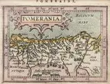 Abraham Ortelius, Pomerania, Miniaturowa mapa Pomorza, pochodząca z dzieła A. Orteliusa i M. Coigneta ?L'Epitome du theatre de l'univers d'Abraham Ortelius...?, Antwerpia, 1609 r., miedzioryt kolorowany, wym. 8