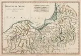 Rigobert Bonne, Royaume de Prusse., Mapa Prus, pochodząca z dzieła ?Atlas encyclopedique?, Paryż, 1788 r., miedzioryt kolorowany, 24