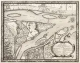 Erik J. Dahlberg, Geometrica Delineatio Munitionis Dantziger Hoeft, Plan Gdańskiego Haka, pochodzący z dzieła S. Pufendorfa ?De Rebus a Carolo Gustavo??, Norymberga, 1696 r.miedzioryt