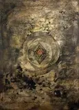 Rafał Podgórski, Mitologia geometrii, 2014, 2014, technika własna (technika olejno-żywiczna, grafit, bromek srebra), płótno