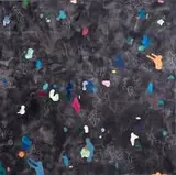 Magdalena Pela, Bez tytułu z cyklu "Plaża", 2014, 2014, akryl, kredka, farba ftalowa, płótno