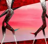 Piotr Ignacy Kopczyński, Dancing about east z cyklu "Stones", 2015, 2015, olej, akryl, płyta