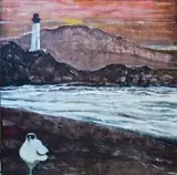 Pejzaż z emigrantem, 2015 by Sylwia Łyszko-Zielony, 2015, akryl, płótno, sold Nov 2015