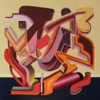 Dilan Abdulla, Bez tytułu III z serii "Formy barwne", 2015, 2015, olej, płótno