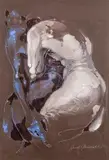 Andrzej Domżalski, Zbliżenie, 2015, 2015, akryl, pastel, tektura
