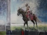 Sławomir Wojtkiewicz, Jeździec tatarski, 2015, 2015, olej, akryl, płótno