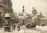 Plac Zamkowy w Warszawie by Władysław Chmieliński, olej, płótno, sold Aug 2015
