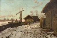 Michał Gorstkin-Wywiórski, Zagroda, olej, płótno
