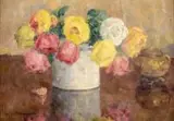 Zofia Albinowska-Minkiewiczowa, Róże, olej, płótno