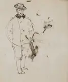 Jacek Malczewski, Szkice (praca dwustronna), tusz, papier