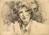 Józef Mehoffer, Portret żony artysty, akwaforta, sucha igła, papier