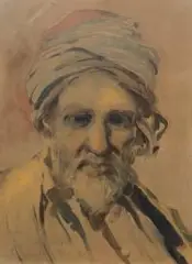 Marian Mokwa, Portret Araba, akwarela, papier