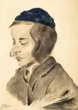 E. Kalinowski, Portret młodego Żyda, 1905 r., 1905, akwarela, papier