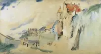 Julian Fałat, Toruń, 1921 r., 1921, akwarela na podrysowaniu ołówkiem, papier; 48