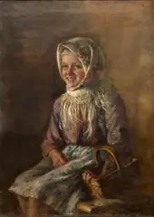 Sylwerjusz Saski, Dziewczynka z koszykiem, 1930 r., 1930, olej, płótno
