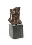 Twarz by Igor Mitoraj, brąz patynowany, podstawa marmurowa, sold May 2015