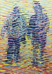 Piotr Kossakowski, Koledzy z cyklu "Dekonstrukcja zdarzeń", 2015, 2015, akryl, płótno