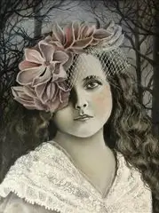 Marta Piórko, Dziewczyna w woalce, 2015, 2015, olej, płótno