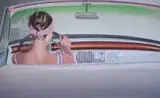 Marzena Ślusarczyk, Pink car, 2015, 2015, akryl, płótno