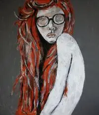 Karolina Kucharska, Kobieta w okularach, 2015, 2015, akryl, płótno