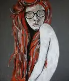 Karolina Kucharska, Kobieta w okularach, 2015, 2015, akryl, płótno