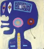 Paweł Zakrzewski, Natrętne myśli o sałacie, 2015, 2015, akryl, asamblaż, płótno
