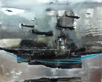 Agnieszka Budenko, Na rozkaz, 2012, 2012, olej, płatki srebra, płótno