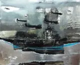 Agnieszka Budenko, Na rozkaz, 2012, 2012, olej, płatki srebra, płótno