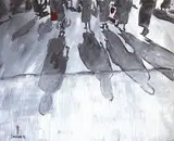 Jan Wojciech Malik, Tłum, 2014, 2014, akryl, płyta