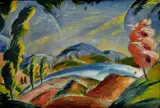 Adalbert Erdely, Búrlivá krajina, okolo 1920, olej na plátne