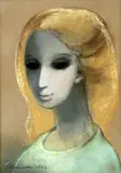Edita Spannerová, Žena s plavými vlasmi, 1977, pastel na papieri
