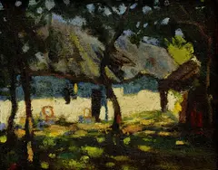 Zoltán Palugyay, Rodný dom v Bodiciach, okolo 1930, olej na plátne