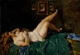Miklós Mihalovits, Ležiaci poloakt ženy, okolo 1910, olej na plátne