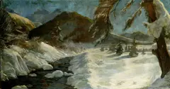 Desző Udváry, Zimná krajina, okolo 1930, olej na plátne