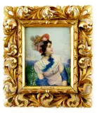 Clotilde Fournier, Dáma v klobúku, okolo 1900, tempera na dreve