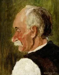 Otto Curilovič, Hlava starca, 1933, olej na plátne