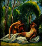 Jean de Botton, Piknik v lese, okolo 1930, olej na kartóne