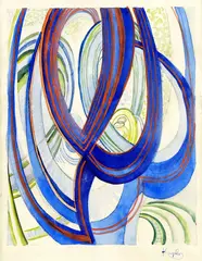 Geometrická kompozícia (Traits Plans Espaces) by František Kupka, 1913 - 1922, Akvarel, gvaš na papieri, sold Jun 2007