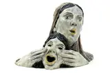 Josef Vrzal, Figurálna kompozícia, okolo 1940, pálená hlina, polychrómia