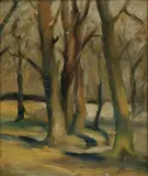 Viliam Ruttkay-Nedecký, Vnútro lesa, okolo 1930-40, olej na kartóne