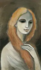 Edita Spanerová, V zamyslení, 1979, pastel na papieri
