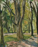 Július Flache, Mestský park II., okolo 1940, olej na plátne